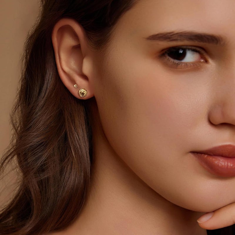 IMBOS Pearl Earrings 14k Gold Plated Daisy Flower Stud Earrings for Women Ball Stud Flat Back Earring Hypoallergenic Statement Earring Trendy Jewelry Gift for Women - Image 4